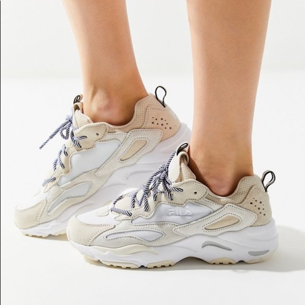 Fila Women's Sneakers in Tan and White